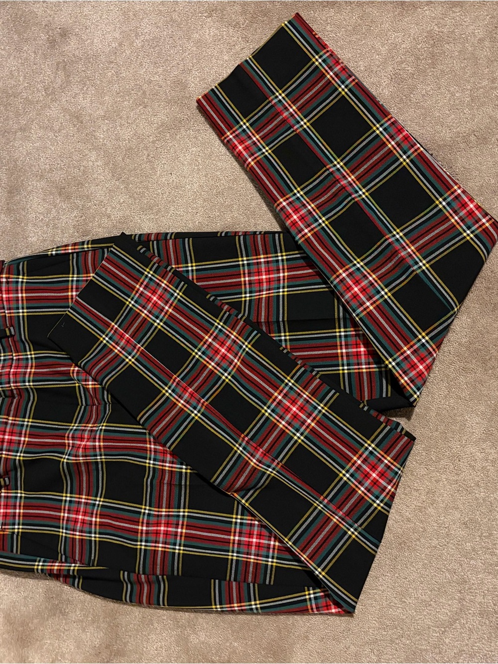 J. Crew Women’s Ruby Full Length Black and Red Plaid Pant Size 8